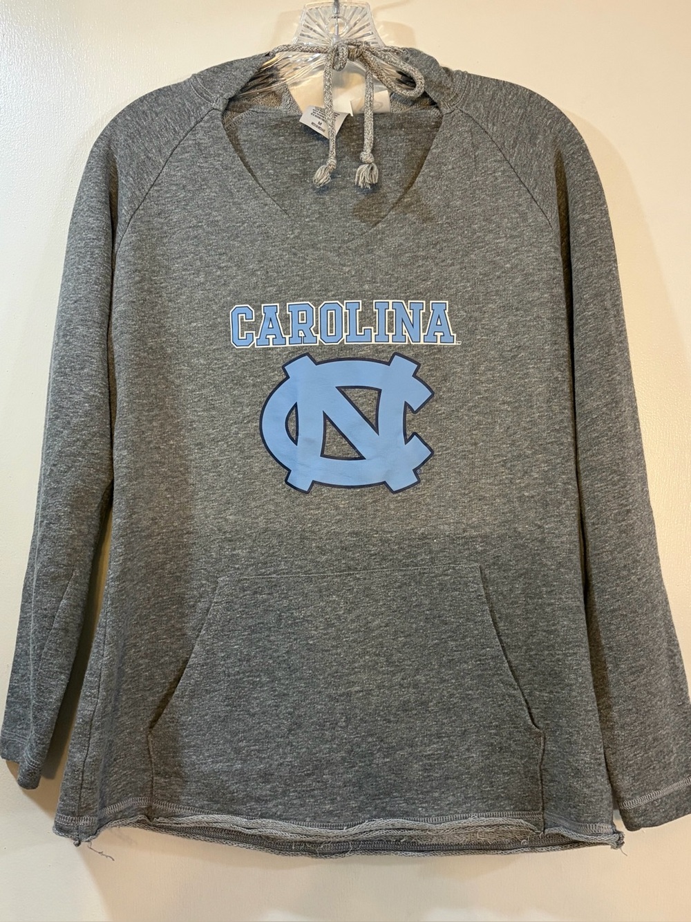 Concept Sports UNC Carolina Gray V-Neck Hoodie Women’s Sz M